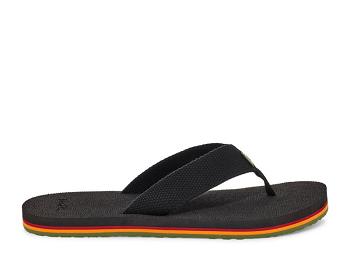 Sanuk Beer Cozy Stacker Webbing Flip Flop Herr Svarta | Sverige 376QMA